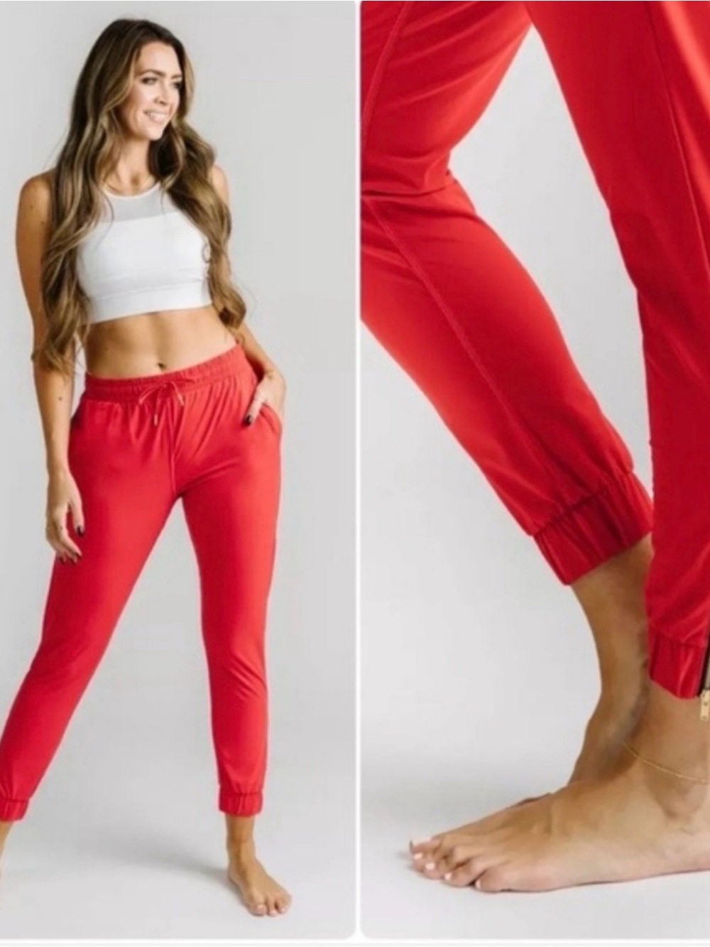 Red Women's Track Jogger Pants